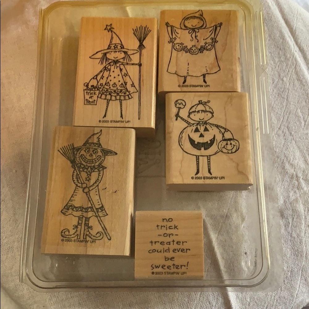RUBBER STAMP SET HALLOWEEN 5PCS 2003 STAMP IN UP VINTAGE 2003